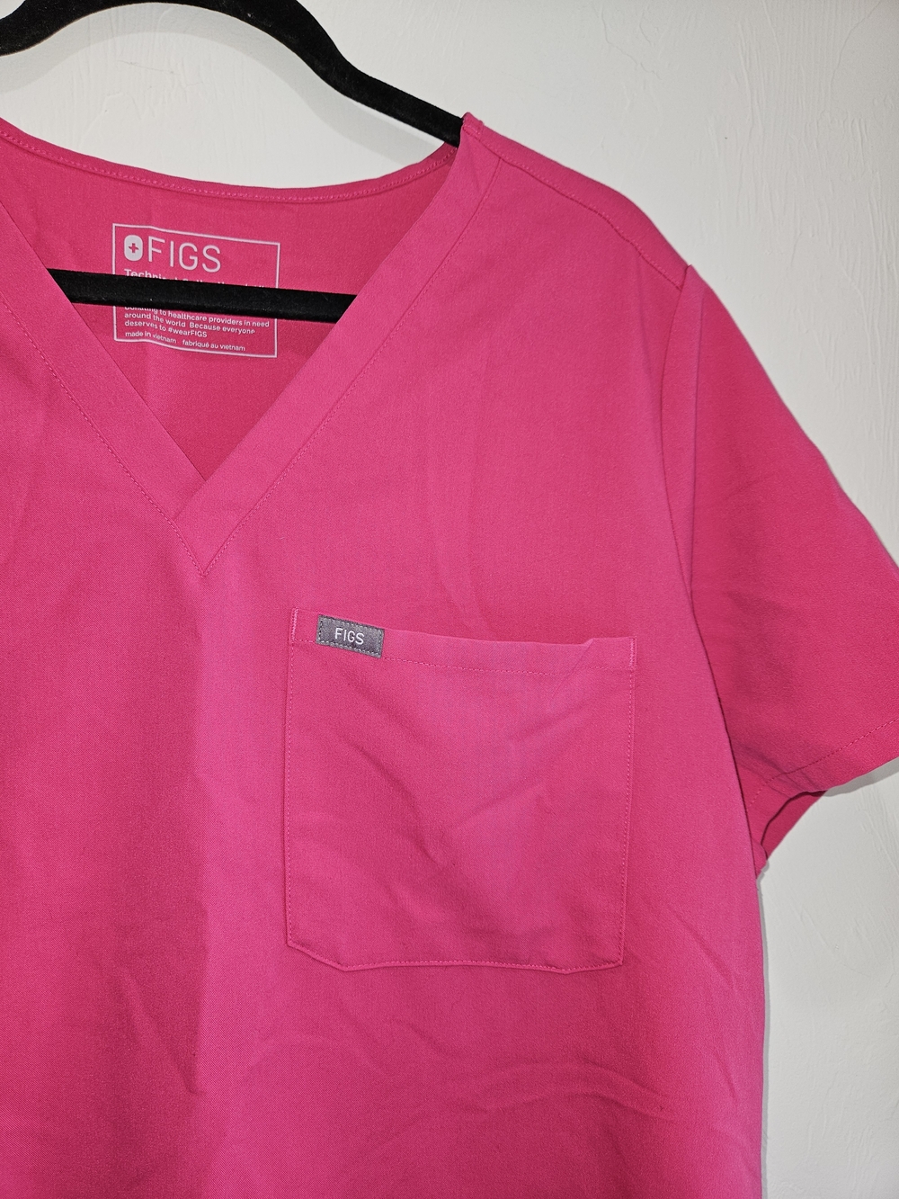 FIGS Scrubs Set Hot Pink V-Neck Top & Jogger Pants Womens Size XL Extra Large - Picture 3 of 15